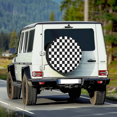 Black & White Boxes 2 Tire Cover