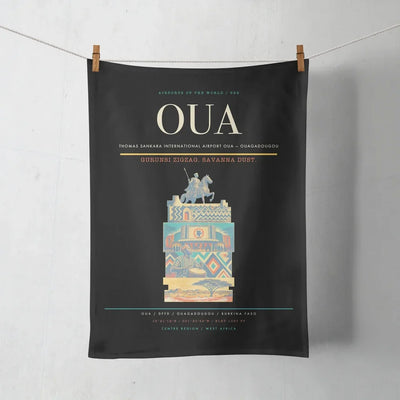Thomas Sankara International Airport (OUA) design on black towel