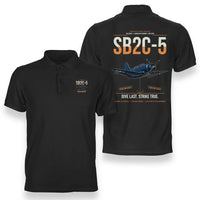 Thumbnail for SB2C-5 Helldiver design on black double-side polo t-shirt, double-side print