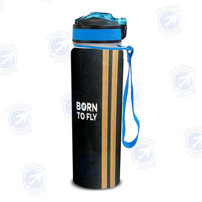 Born To Fly & Pilot Epaulettes (2 Lines) Sports aviation design on sport kettle, insulated bottle with sport spout.