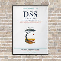 Thumbnail for Blaise Diagne International Airport DSS vertical canvas print - framed - white background