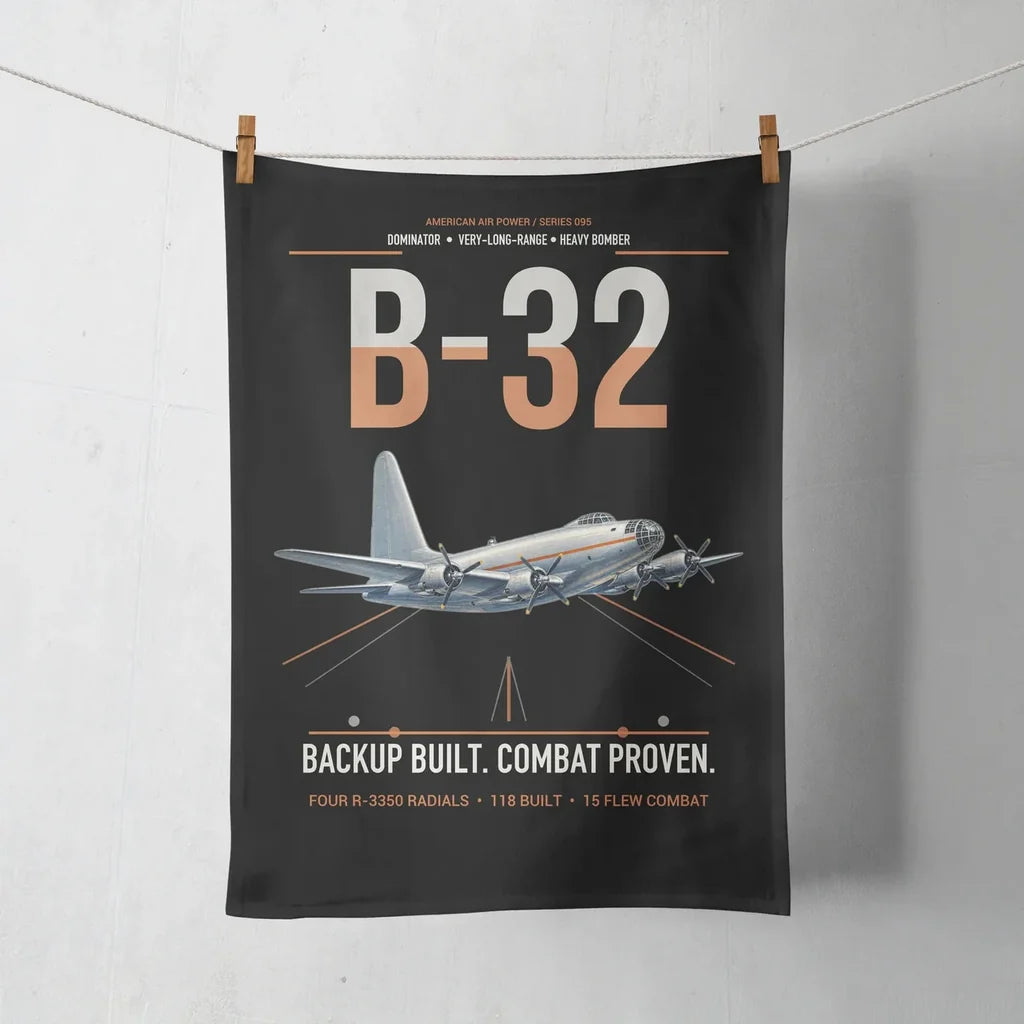 B-32 Dominator design on black towel