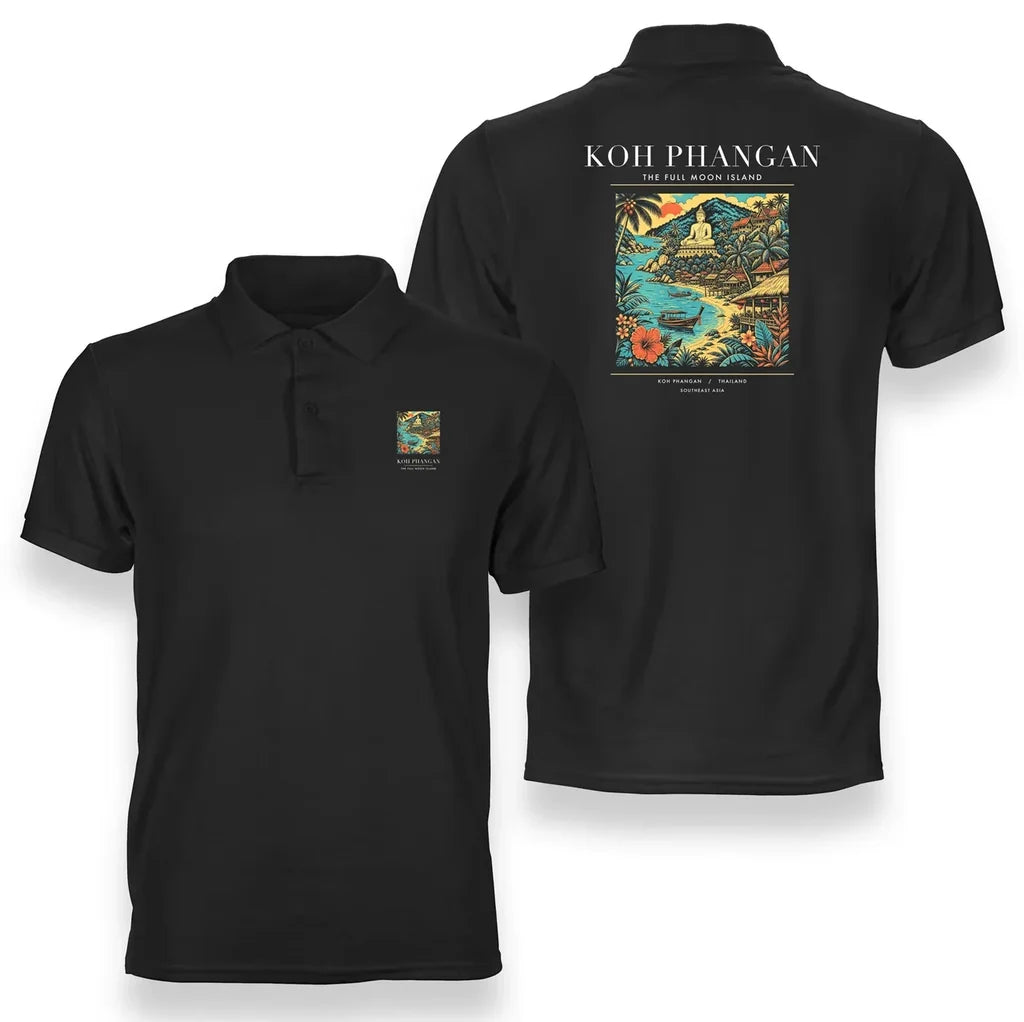 KOH PHANGAN - Poster - Double-Side Polo - Black