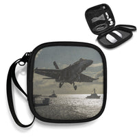 Thumbnail for Deparing Jet from Sea Base Portable aviation portable headphone bag in padded polyester.