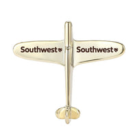 Thumbnail for Southwest Airlines Airplane Shape aviation-themed airplane-shape brooch, polished alloy.