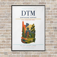 Thumbnail for Dortmund Airport DTM vertical canvas print - framed - white background