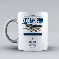 Thumbnail for Daher Kodiak 900 design on white ceramic mug, double-side print