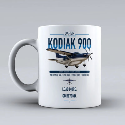 Daher Kodiak 900 design on white ceramic mug, double-side print