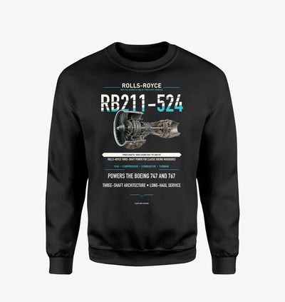 RB211-524 design on black sweatshirt