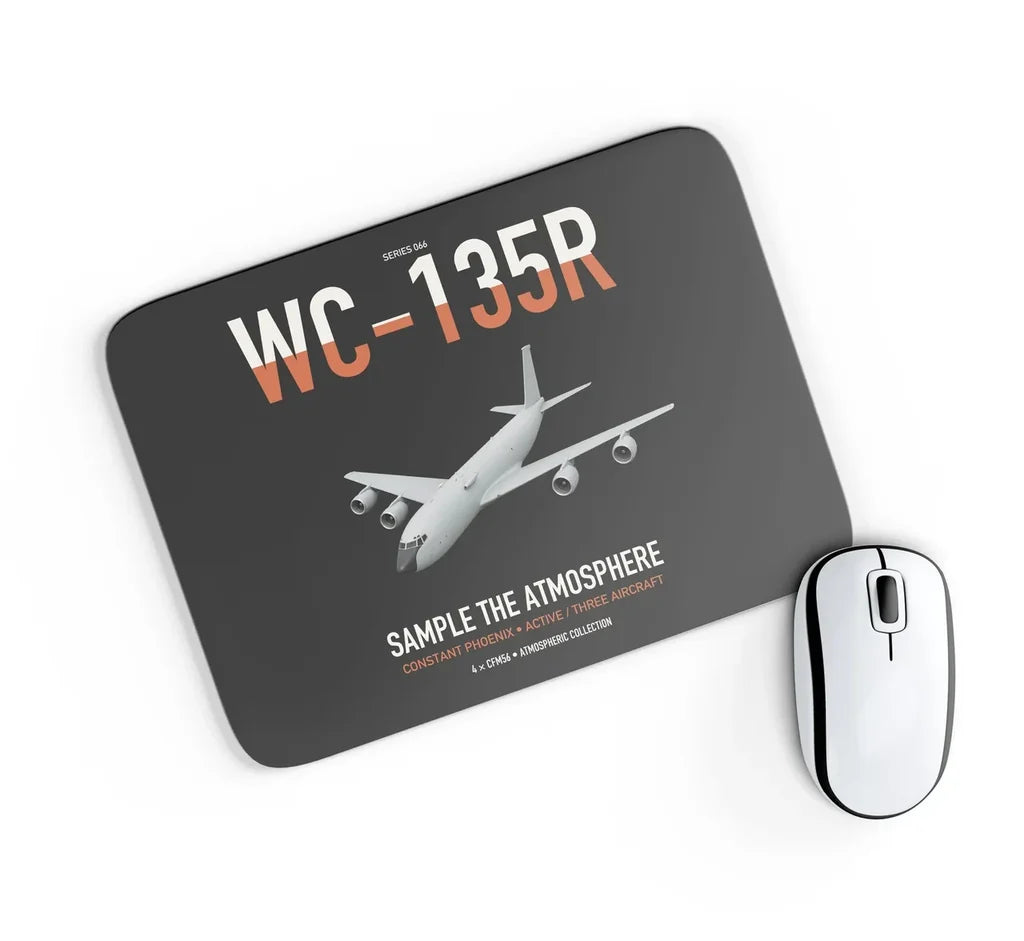 WC-135R Constant Phoenix design on black rectangle mouse pad
