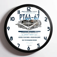 Thumbnail for PT6A-67 design on white framed wall clock