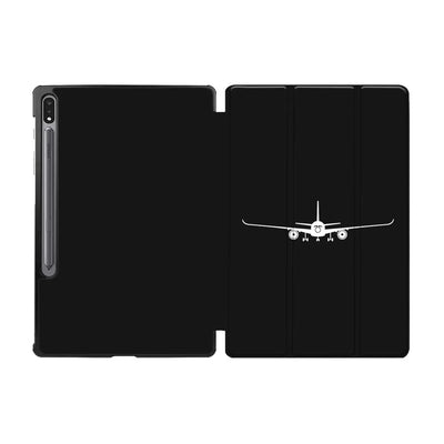 Airbus A350 Silhouette aviation themed tablet case for Samsung tablet.