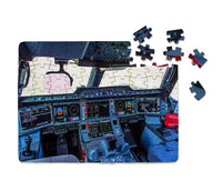 Thumbnail for Airbus A350 Cockpit aviation design puzzle, premium cardboard.
