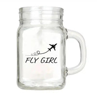 Thumbnail for Just Fly It & Fly Girl aviation design on cocktail glass, premium cocktail glassware.