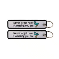 Thumbnail for Never forget how Flamazing you are aviation fashion key chain in polished metal.