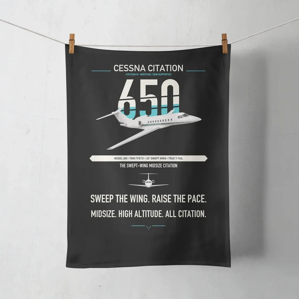Cessna Citation 650 - Citation III design on black towel
