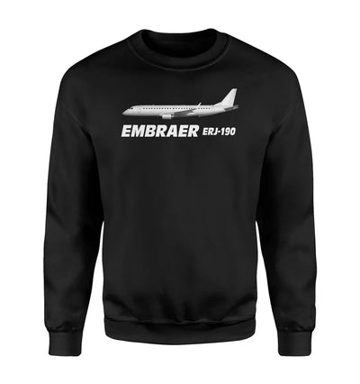 The Embraer ERJ-190 aviation design printed on soft cotton blend sweatshirt.