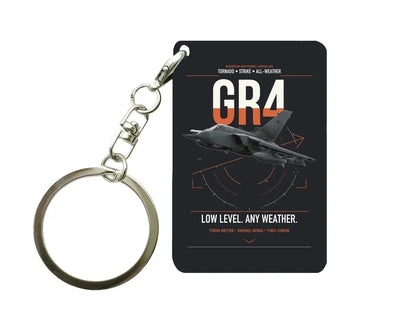 Panavia Tornado GR4 design on black designed key chain, double-side print
