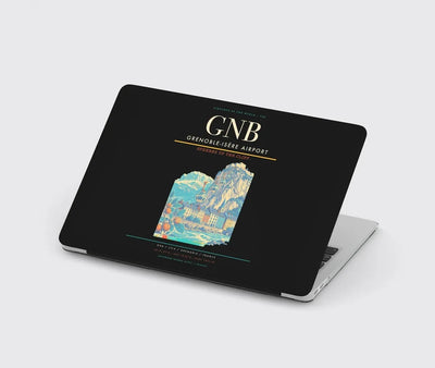 Grenoble-Isère Airport (GNB) design on black MacBook case