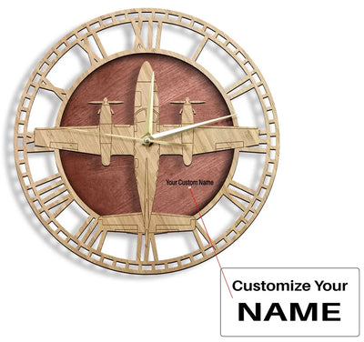 Cessna 425 Conquest I aviation design on premium wood wooden wall clock.