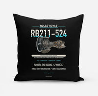 Thumbnail for RB211-524 design on black pillow