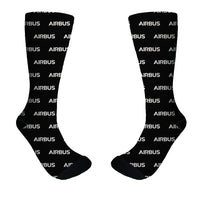 Thumbnail for Airbus & Text aviation design on soft cotton blend socks.