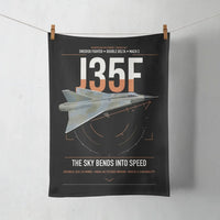 Thumbnail for Saab J 35F Draken design on black towel
