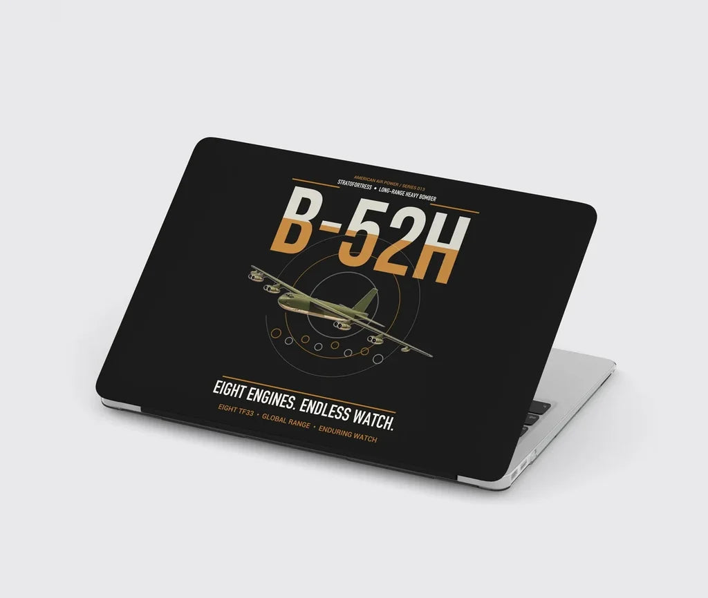 B-52H Stratofortress design on black MacBook case