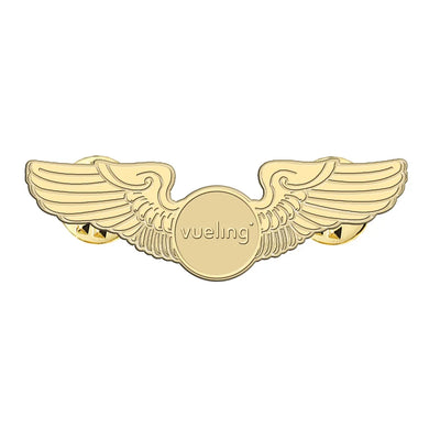Vueling Airlines aviation hollow pin in polished alloy.