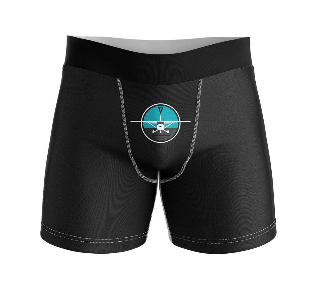 Cessna & Gyro aviation design on soft cotton blend men's boxers.