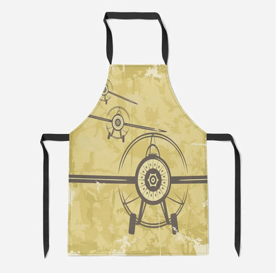 Super Vintage Propeller aviation design on durable cotton blend kitchen apron.