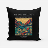 Thumbnail for VINTAGE G4193 - The River Bar Landing - Designed Pillows design on black