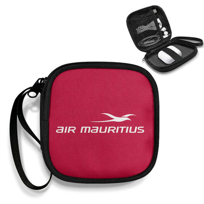 Air Mauritius Airlines Portable aviation portable headphone bag in padded polyester.