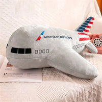 Thumbnail for AA aviation design on soft polyester filling airplane-shape decorative pillow.