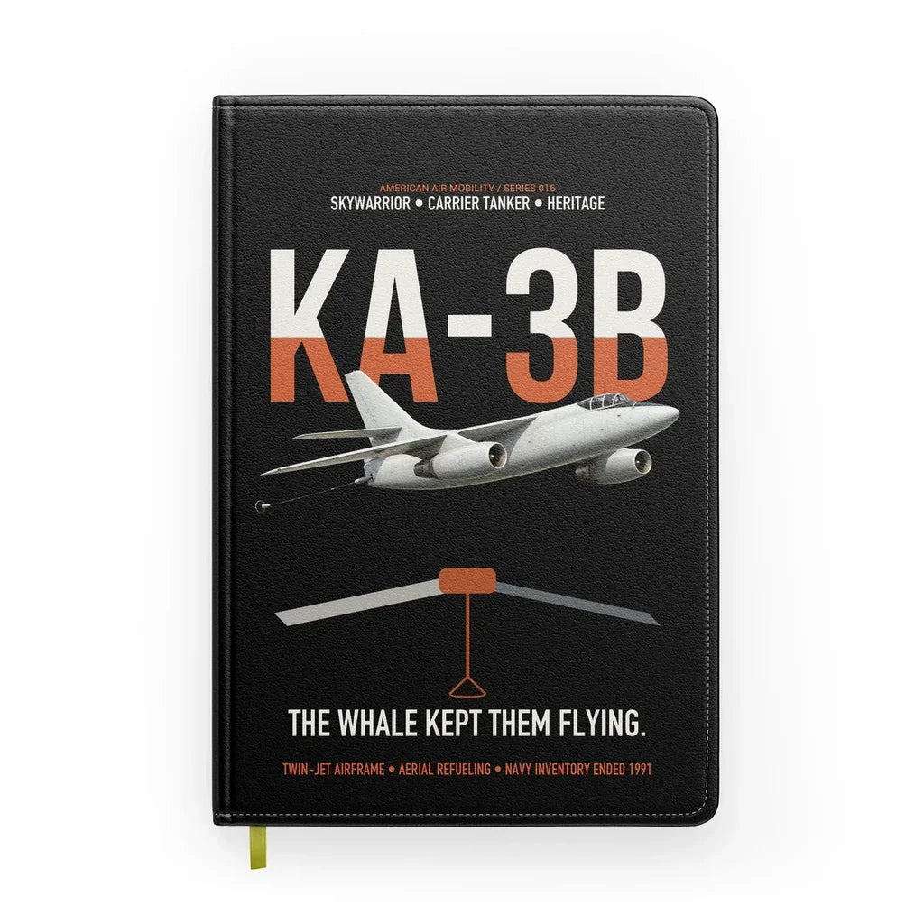 KA-3B Skywarrior design on black notebook
