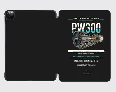 PW300 design on black ipad tablet case