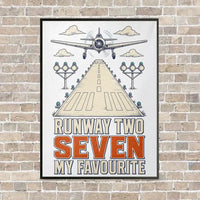 Thumbnail for Runway Two Seven My Favourite vertical canvas print - framed - white background