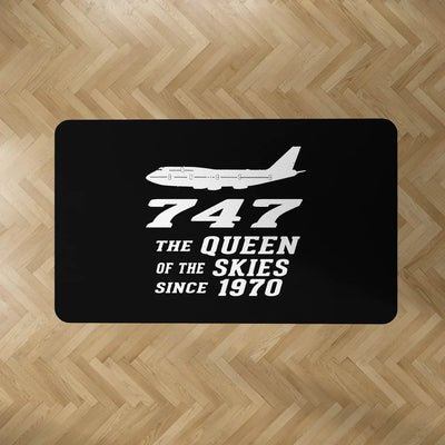 Boeing 747 - Queen of the Skies (2) aviation design on durable carpet pile with non-slip backing rectangle carpet floor mat.