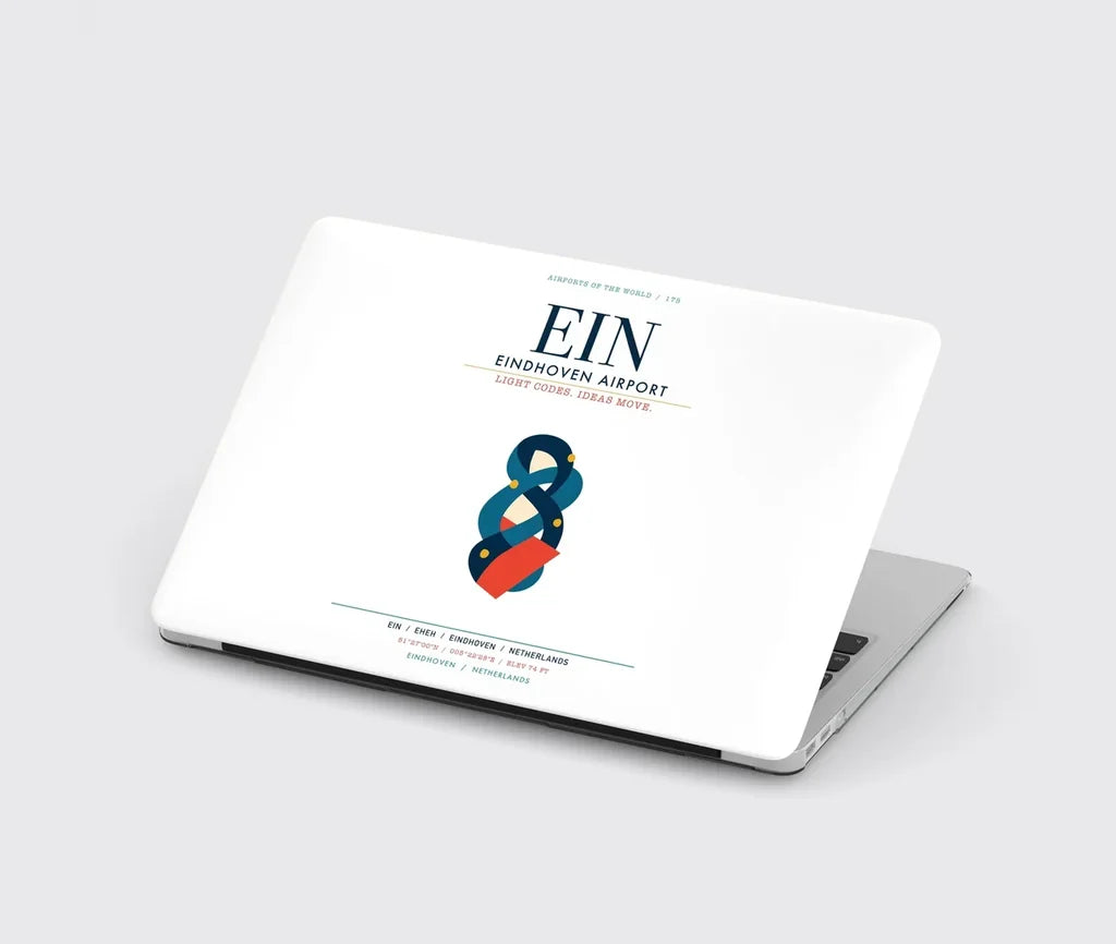 Eindhoven Airport (EIN) design on white MacBook case