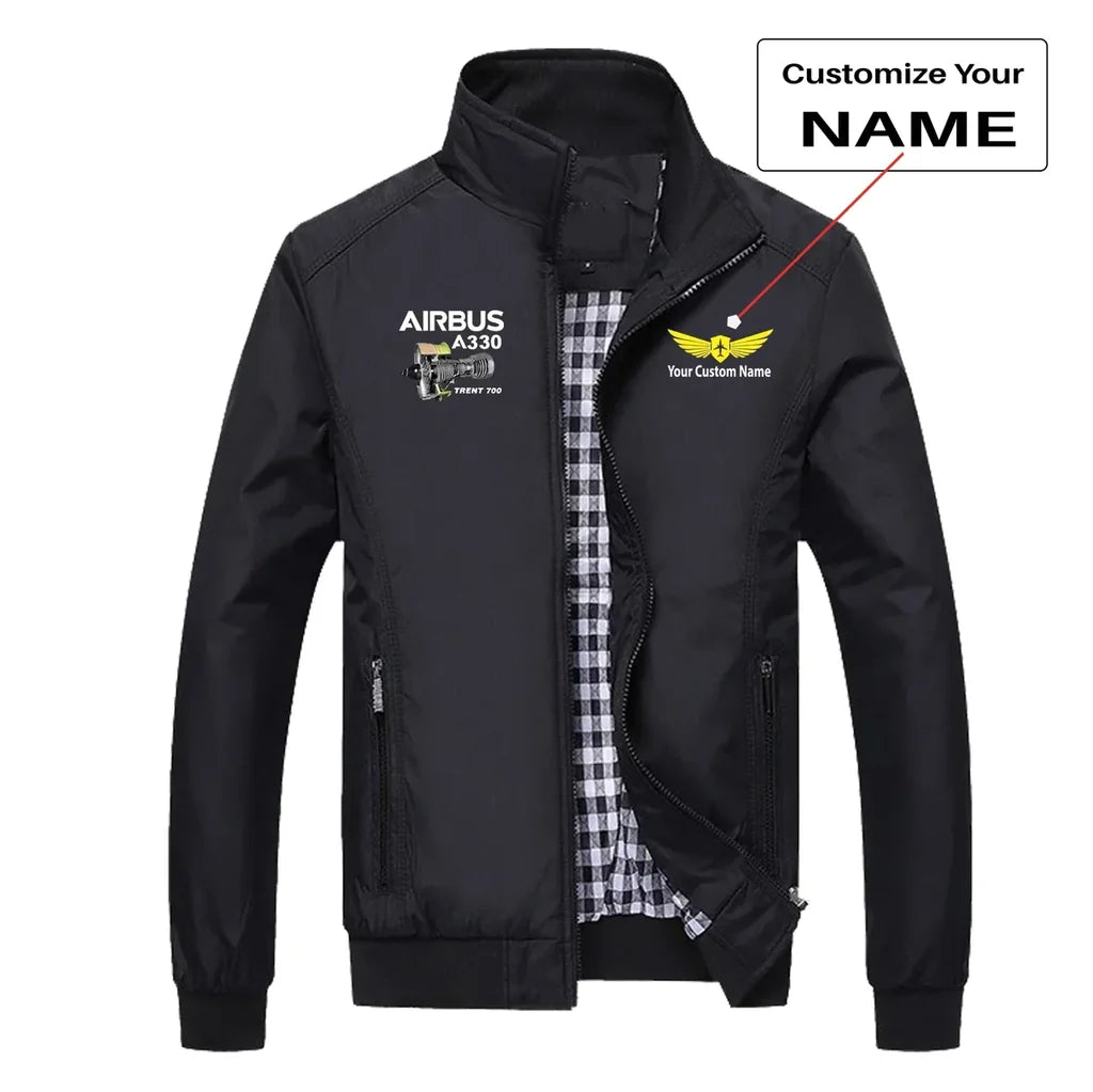 Airbus A330 & Trent 700 Engine aviation design printed on modern shell with tailored fit stylish jacket.