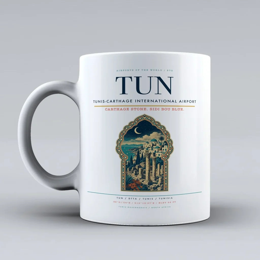 International Airport TUN Mug design on white tunis carthage