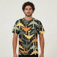 Thumbnail for Volume 2 Super Colourful Airplanes aviation design printed on soft cotton 3D-print T-shirt.