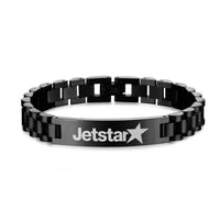 Thumbnail for Jetstar Airlines aviation-themed chain bracelet, polished stainless steel.