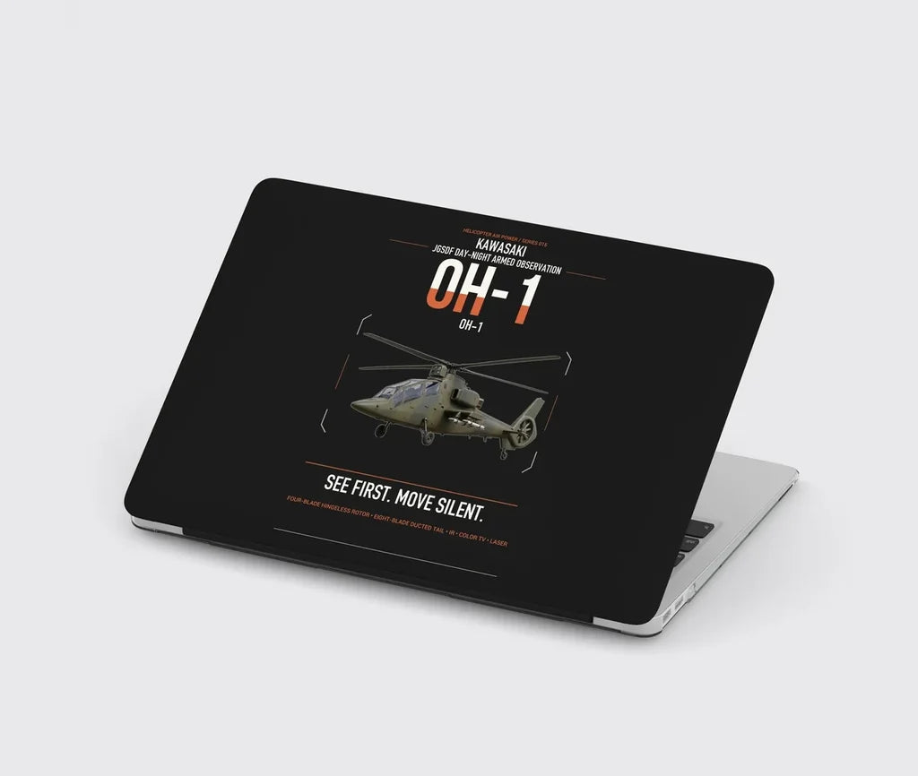 Kawasaki OH-1 design on black MacBook case