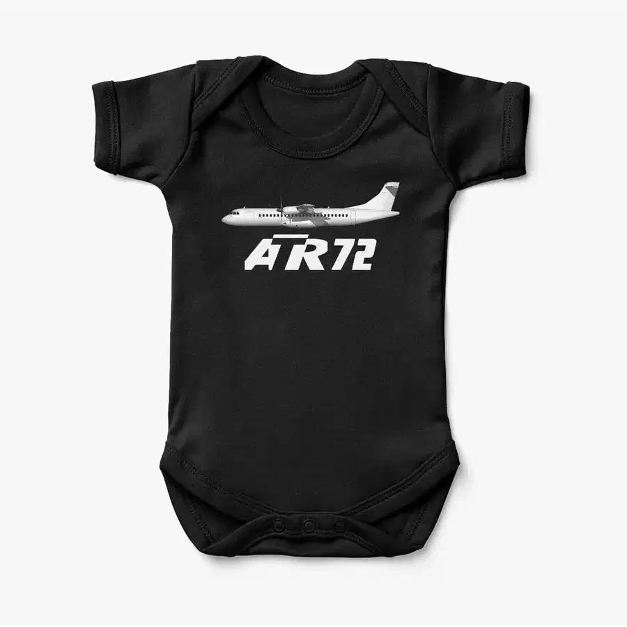 The ATR72 aviation print on kids gentle cotton bodysuit.