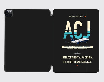 Airbus ACJ319neo design on black ipad tablet case