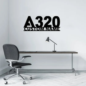 Airbus A320 Flat Text Wall Metal Signs
