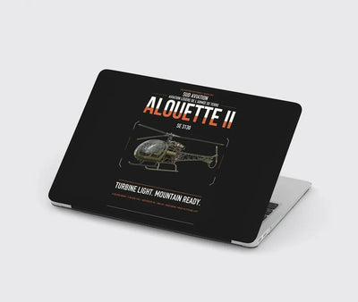 Sud Aviation SE 3130 Alouette II design on black MacBook case