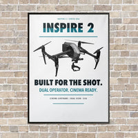 Thumbnail for DJI Inspire 2 vertical canvas print - framed - white background