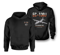 Thumbnail for EC-130J Commando Solo III design on black double-side hoodie, double-side print